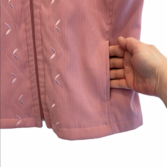 GLENNSPORT Travel Wear Sleeveless Vest Knit Collar Pink Size M EUC - Picture 3 of 8